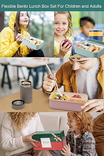 Bento Lunch Box for Kids Adults with 13oz Leakproof