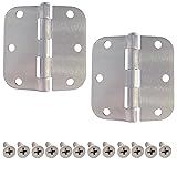 Door Hinges Brushed Nickel - 2 Pack 3.5 Inch