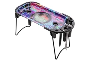 CYT PRIME DESIGN Decorative Tray Metal Tray Set Includes Foldable Stand and Accessories, Multi-Functional Small Trays with Cool Pattern, 8.5"x3.5"