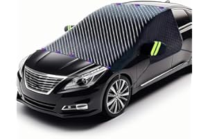 HROZNY Windshield Cover for Ice and Snow, Extra Large Car Snow Cover Protect Front Windshield & Rearview Mirror, Magnetic Anti-Snow Cover Universal Fit for Most Vehicle Medium (Front Cover)