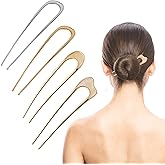 4 Pcs Vintage U-shaped metal hair clip,French Twist Hair Pin,Gold French Pins for Thick Hair, hair pins for women styling