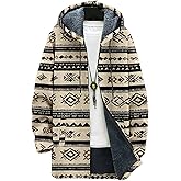 Dirxi Men's Autumn/Winter Fleece Jacket Vintage Fashion Zipper Jacket Fun Artistic Plant Print Graphic Sweatshirt