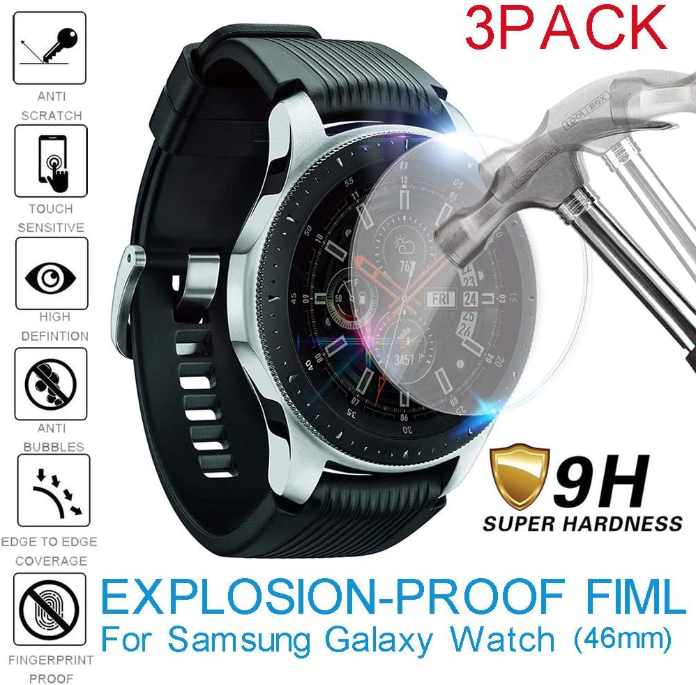 [3 Pack] Screen Protector for Samsung Galaxy Watch (46mm) Explosion-Proof TPU Film JKRED Full Cover Screen Protector for Samsung Galaxy Watch 46mm