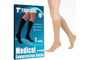 Medical Women Men Compression Socks Knee High 20-30 mmhg Graduated Light Flying Nurses Travel Circulation Running Long Flight