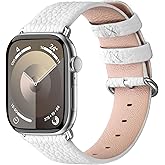 Fullmosa Watch Band Compatible with Red Apple Watch Leather Band 42mm 41mm 40mm 38mm, iWatch Band for Series ultra3/2/1 SE3/2/1 11/10/9/8/7/6//5/4/3 for Men Women