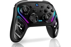 BINBOKPLAY BINBOK GEMINI Switch Controller - HD Rumble, Hall Effect Joystick, RGB - Wireless Switch Pro Controller for Switch/Switch Lite/Switch OLED, Remote Gamepad with Macro/Turbo/Motion Control (Black)