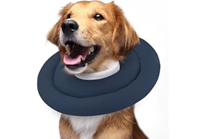 GoGoPaw Soft Dog Cones for Small Medium Dogs and Cats, Adjustable Dog Donut Collar Water Proof Dog Cone Alternative After Surgery, Pet Recovery Collar for Large Dogs to Stop Licking(Grey,L-6)