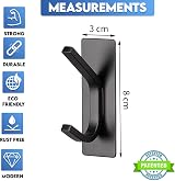 GlazieVault Black Coat Hooks 10 Pack Zinc Alloy Heavy Duty Wall Mounted Adhesive view 2