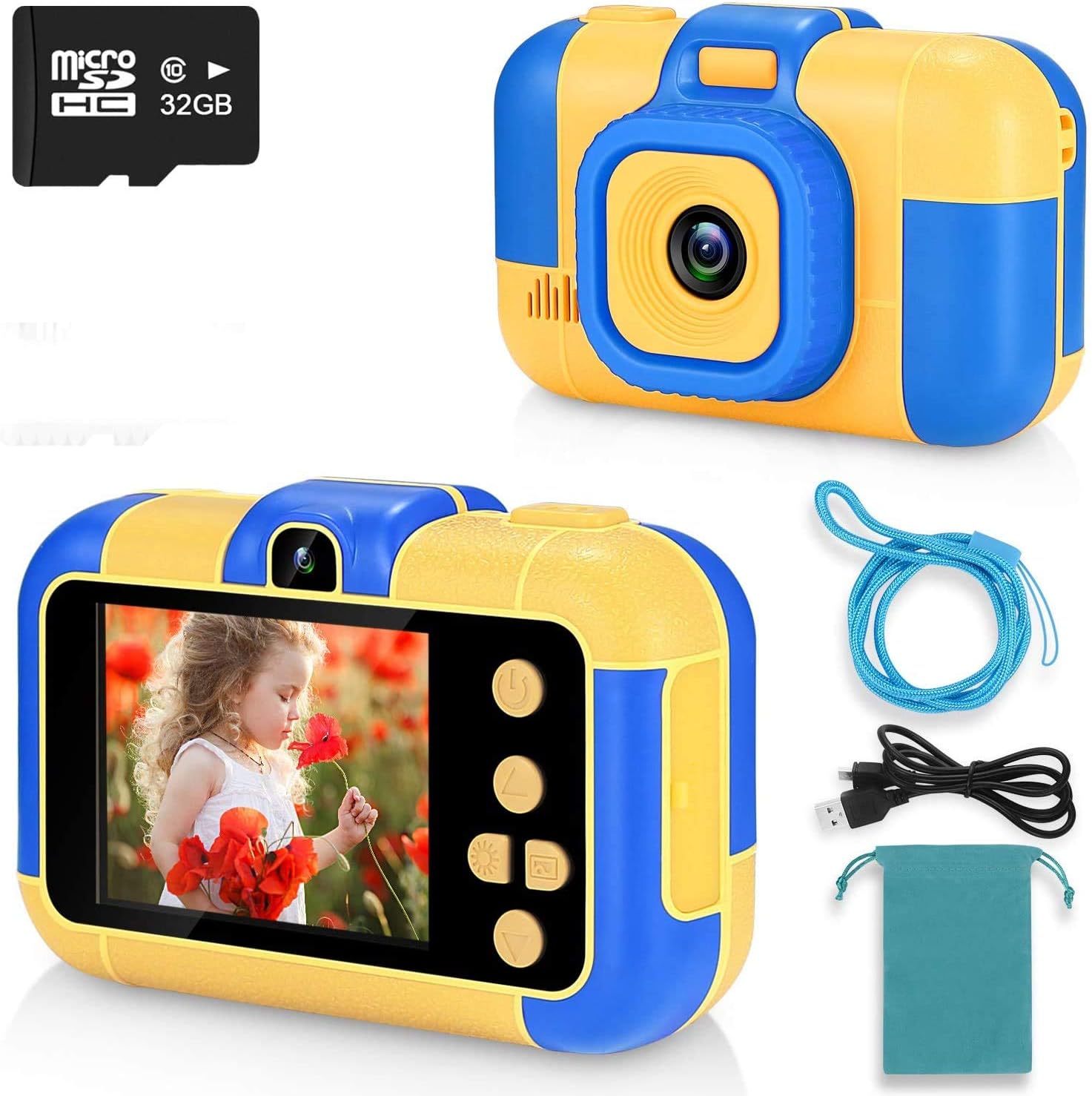 ASIUR Kinder Digitalkamera 1080P HD Video Wiederaufladbare Spielzeugkameras Kinder Camcorder für Mädchen und Jungen 3-8 Jahre alt Geburtstag Weihnachten Neujahr Geschenk (Blau)