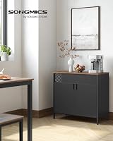 SONGMICS Storage Cabinet Metal Cabinet with Double Doors LSC102B01 Rustic Brown view 2