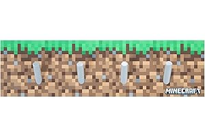 Phoenix Minecraft Coat Rack – 4 Hook Wall Mounted Storage Solution for Kids Bedrooms with Fun Minecraft Grass Block Design