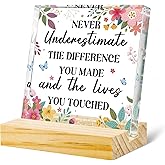 Thank You Gifts For Women Men Coworkers Teachers Friends Employees Nurse Mentor Acrylic Cute Block Plaque With Wood Standoffice Desk Decor Appreciation Gifts Retirement Gift Birthday Gifts