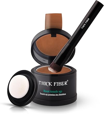 THICK FIBER Root Touch Up Set - Hairline Concealer for Thin Hair Medium Golden