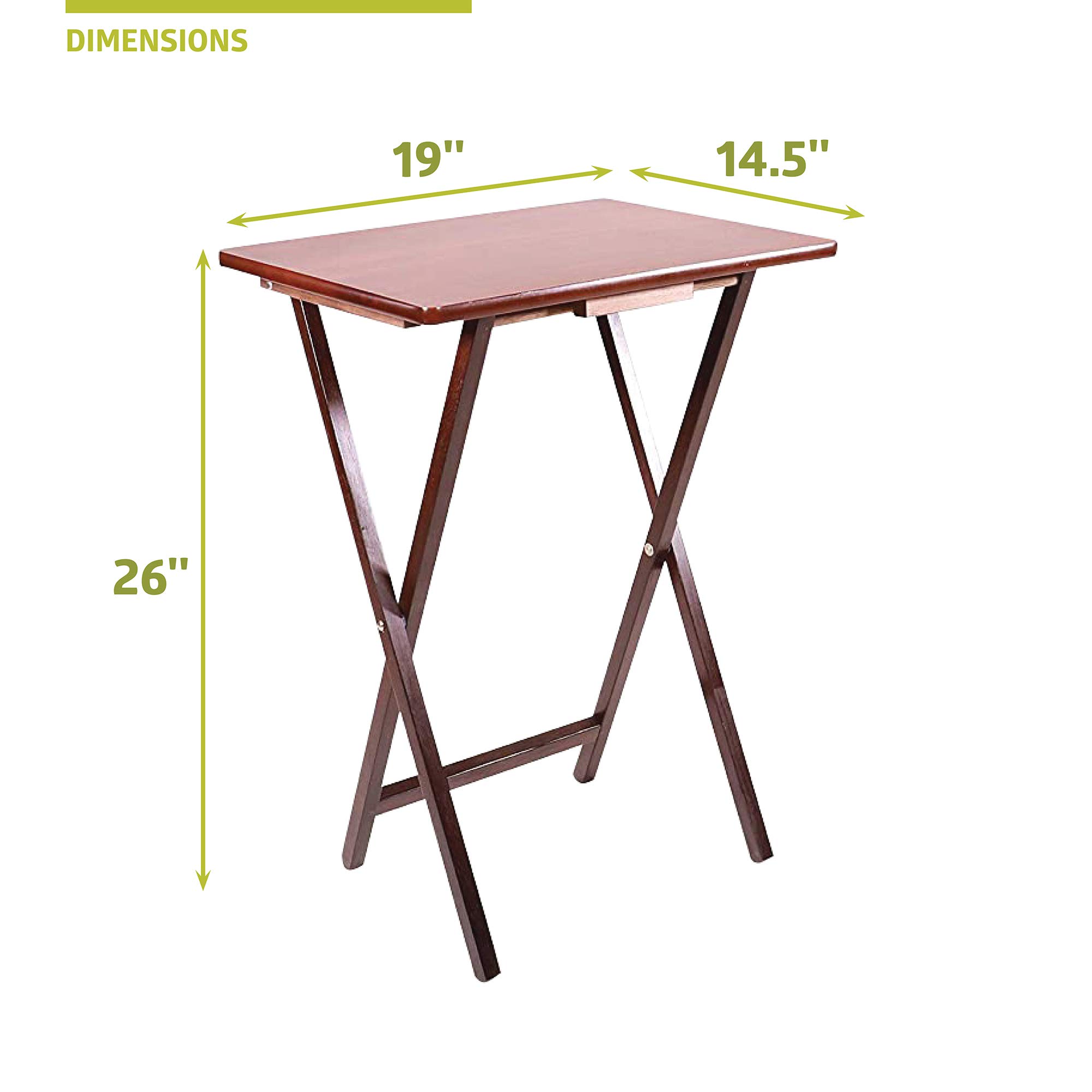 Pearington Folding TV Dining, Laptop Computer Stand, Gaming, Desk-4 Piece, Espresso Tray Table