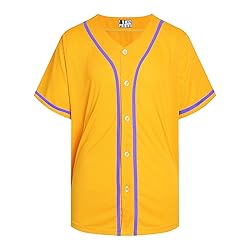 DEHANER Yellow Baseball Jersey Men Women Sport