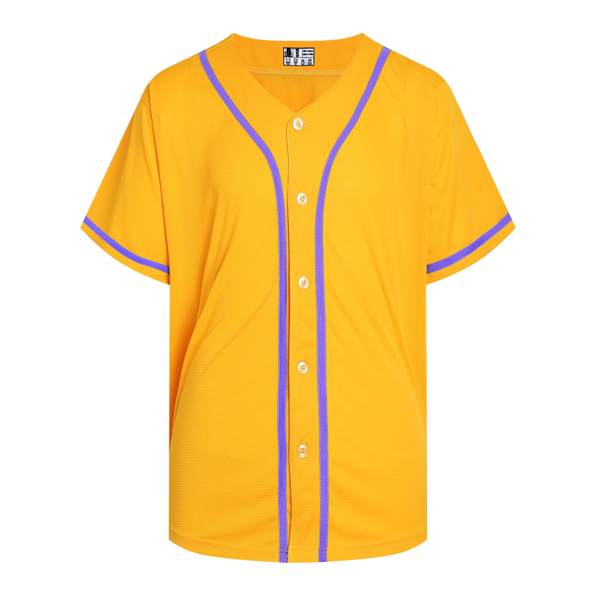 DEHANER Yellow Baseball Jersey Men Women Sport