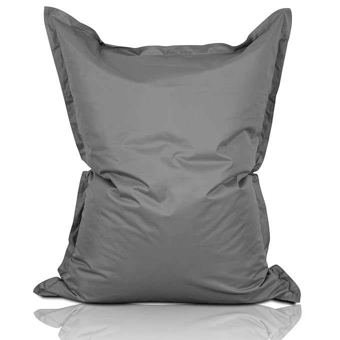 Lumaland Luxury Riesensitzsack XXL Sitzsack 380l Füllung 140 x 180 cm Indoor Outdoor Anthrazit