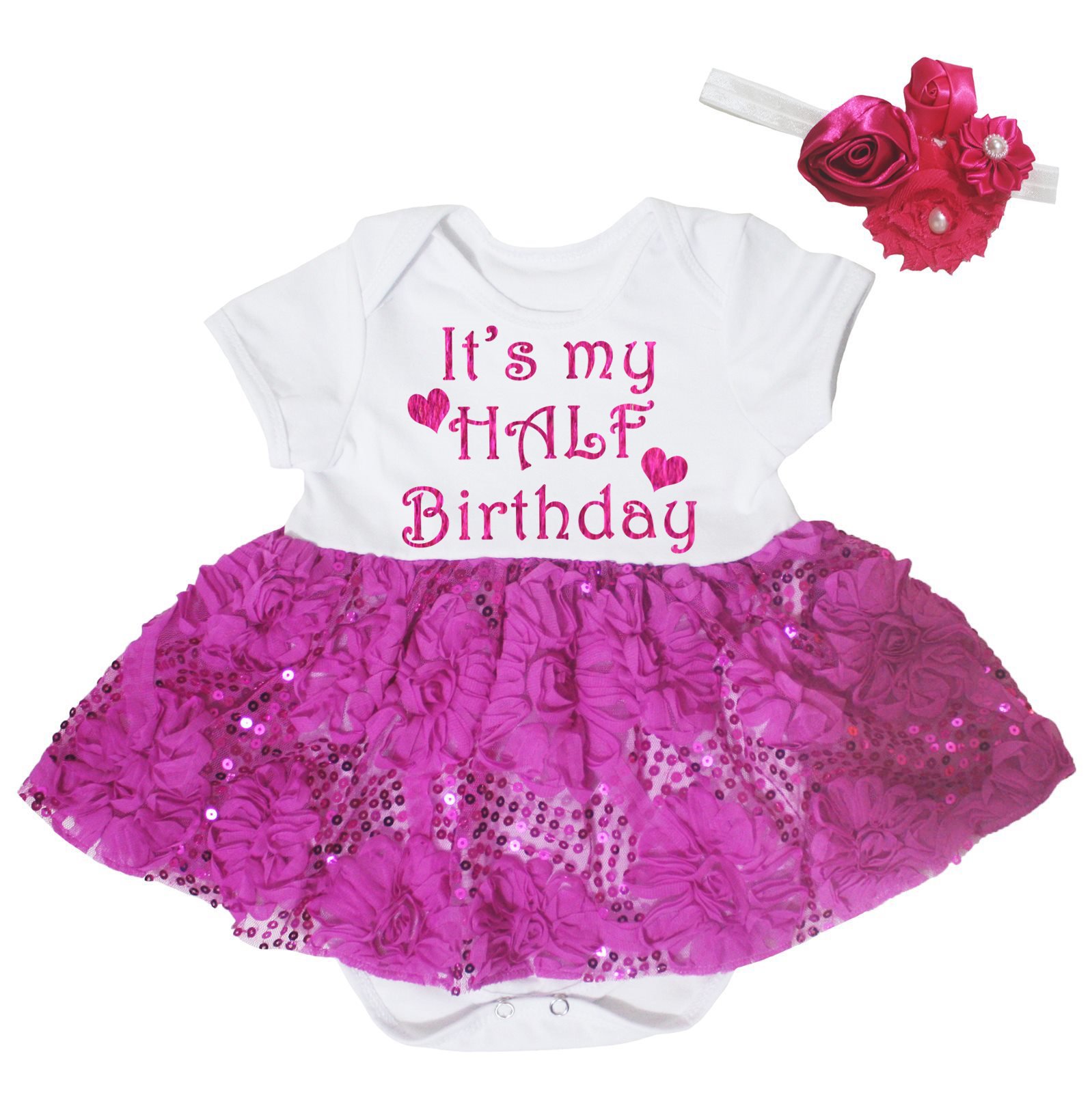 Petitebelle Its My Half Birthday Dress Bodysuit Hot Pink Flower | Desertcart Cayman Islands Petitebelle Its My Half Birthday Dress Bodysuit Hot Pink Flower | Desertcart Cayman Islands