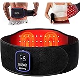 RENPHO Red Light Belt, Cordless Heating Pad Belt Massager with Adjustable Vibration for Back Shoulder Waist, Timer, Extension