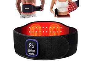 RENPHO Red Light Belt, Cordless Heating Pad Belt Massager with Adjustable Vibration for Back Shoulder Waist, Timer, Extension