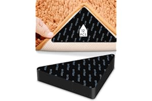 POEUO LbMed 12PCS Carpet Clip, Non Slip Carpet pad, Reusable and Washable Area Carpet Clip, Hardwood Floor Carpet Corner Clip, Area Carpet Flat, Keep Your Carpet in Place