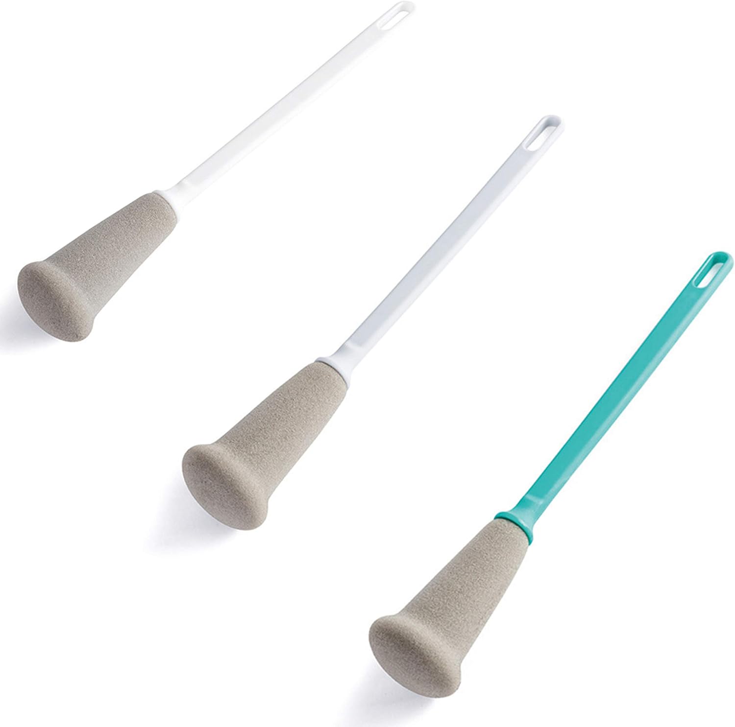 Sponge Cup Brush,3 PACK Glass Bottle Brush Kitchen Washing Cleaning Tools Brush with Long Plastic Handle Cup for Coffee Glasses Pot Mugs Winebottle