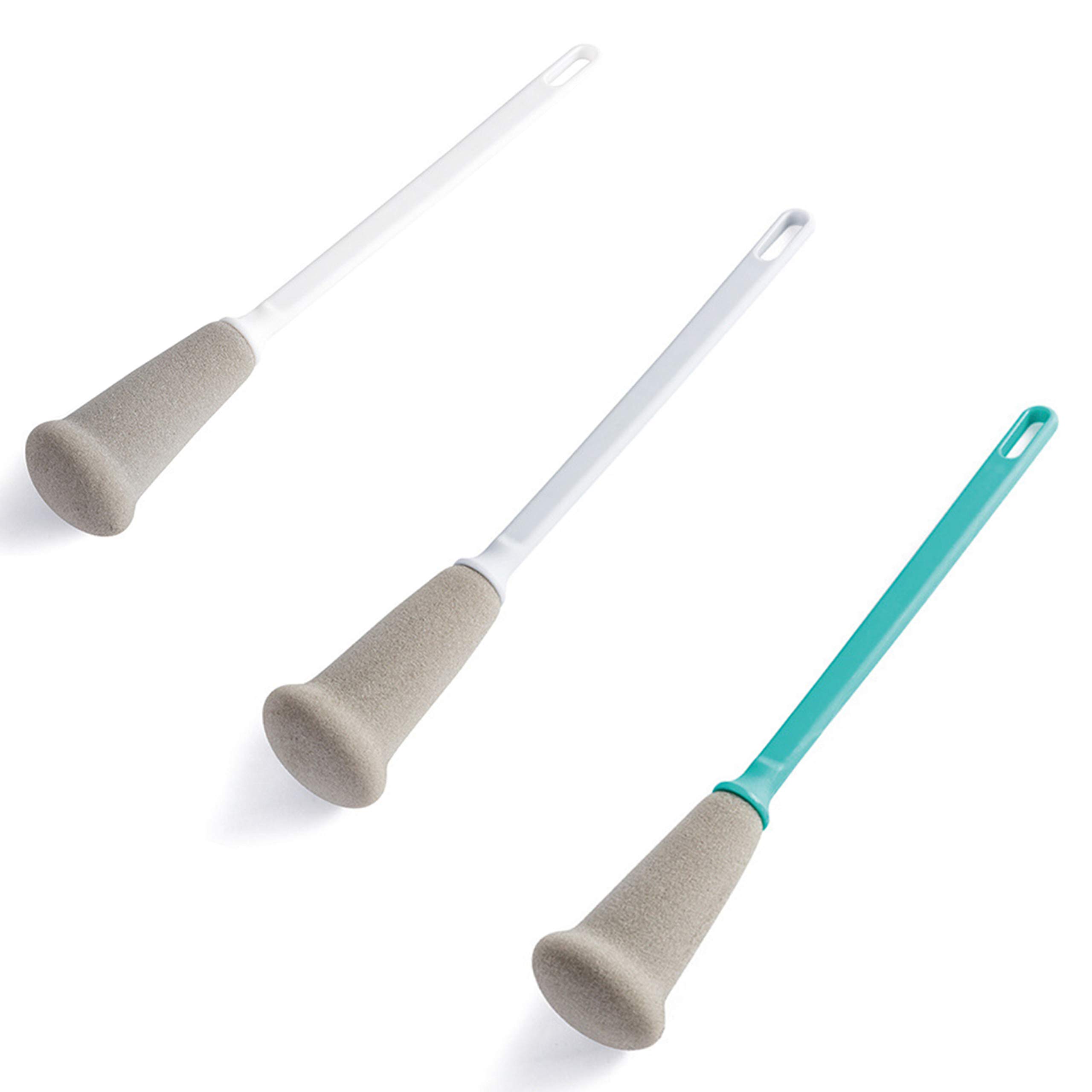 Sponge Cup Brush，3 PACK Glass Bottle Brush Kitchen Washing Cleaning Tools Brush with Long Plastic Handle Cup for Coffee Glasses Pot Mugs Winebottle