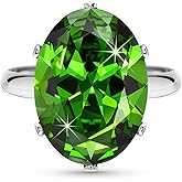 Linawe Cubic Zirconia Imitation Diamond Moissanite Rings for Women, 14K Gold/Rose Gold/Silver Adjustable Chunky Ring, Costume Rhinestone Jewelry for Wedding Engagement