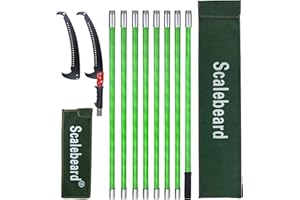 Scalebeard 27FT Manual Pole Saws for Tree Trimming, Extendable High Branch Trimmer, Thickened Saw Blade Pole Tree Trimmers Long Handle Pruner for Pruning Palms,Branches,Includes Carrying Bag