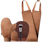 Sanfery 5-Piece Self Tanning Mitt Kit with Self Tanner Back Applicator, Self Tanning Brush, Exfoliating Mitt &amp; Accessories for Flawless Tan