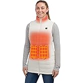 ORORO Women's Long Heated Vest with USB-C Rechargeable Battery, Heated Puffer Vest