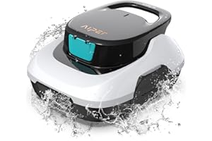 (2024 Upgrade) AIPER Scuba SE Cordless Pool Vacuum, Robotic Pool Cleaner Cleaner Lasts up to 90 Mins, Self-Parking, Dual Powerful Suction Ports, Idea for Above Ground Pool up to 33 Feet (Dark White)
