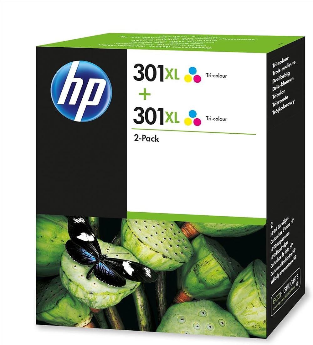 HP 301XL Tri-Colour Ink Cartridge Multipack High Yield D8J46AE Original