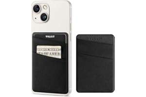 VULKIT Phone Card Holder Slim Elastic Adhesive Phone Wallet Credit Card Sleeves Sticker for Back of Smartphone(Black)