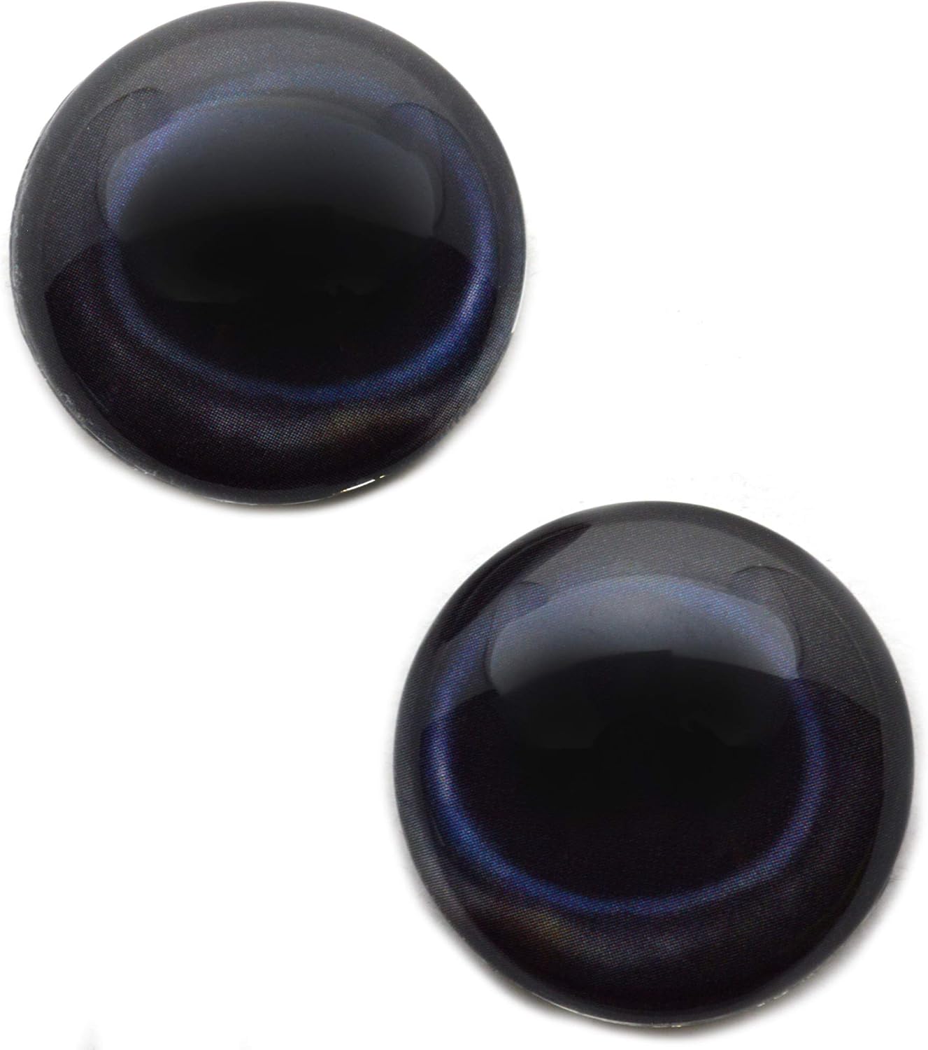 Great White Shark Glass Eyes Natural Animal Pair for Realistic Fish Art Doll Parts, Sculpture, Prop, Mask, Fursuit Supplies, Jewelry Making Cabochons, Taxidermy, Fishing Lures, and More (14mm)