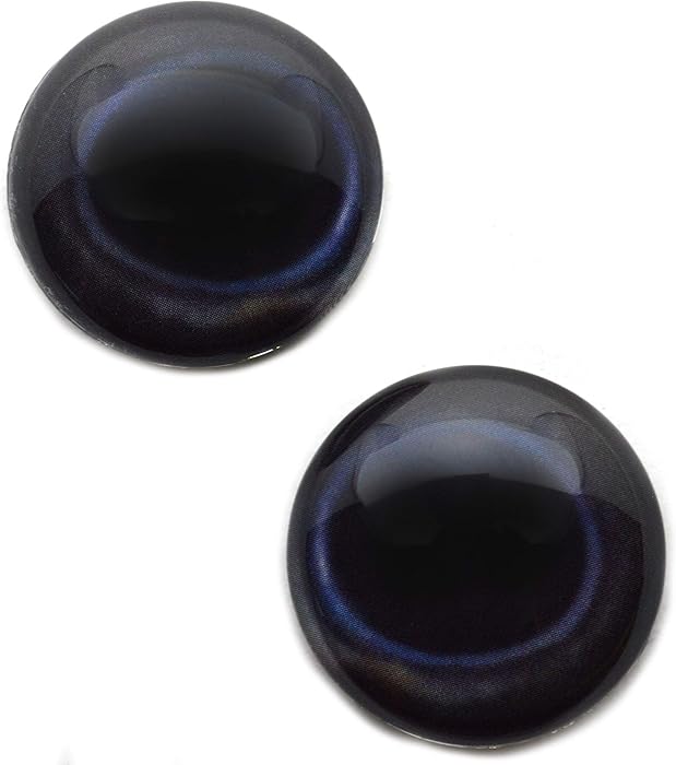 Great White Shark Glass Eyes Natural Animal Pair for Realistic Fish Art Doll Parts, Sculpture, Prop, Mask, Fursuit Supplies, Jewelry Making Cabochons, Taxidermy, Fishing Lures, and More (14mm)