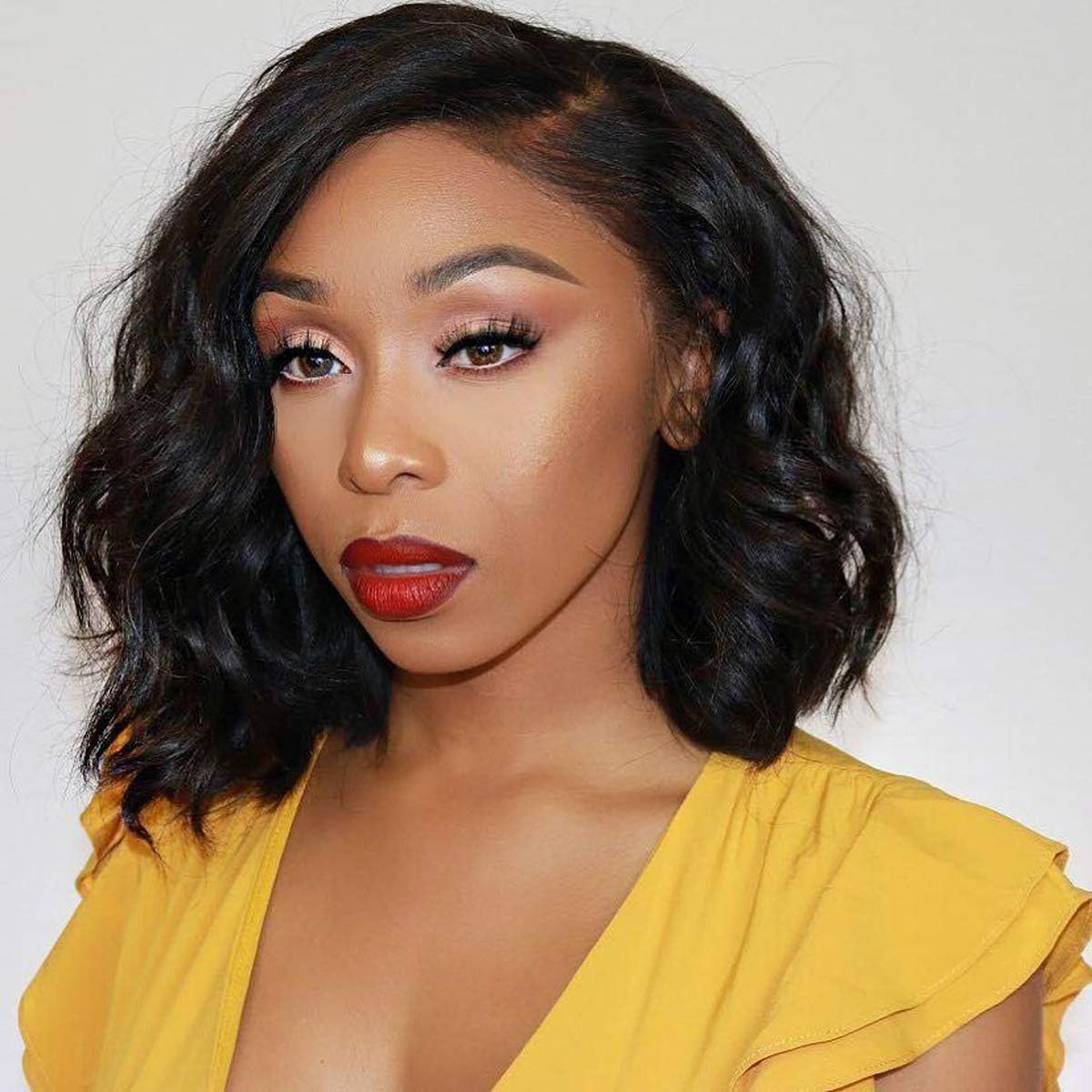 LLwear Hair Lace Front Wigs Human Hair Body Wave, Brazilian Virgin Glueless Wig Natural Hairline with Baby Hair Natural Color 12 Inch