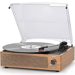 Retro Record Player for Vinyl with Speakers Vintage