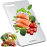 Titanium Cutting Boards,100% Pure Titanium Kitchen Cutting Board, Double-Sided Non-Toxic Cutting Board, Ideal for Slicing and Dicing Meats, Features Handle, Dishwasher Safe,16"L*10"W