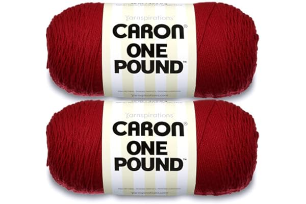 Caron One Pound Claret Yarn - 2 Pack of 454g/16oz - Acrylic - 4 Medium (Worsted) - 812 Yards - Knitting/Crochet