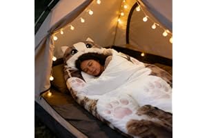 Fluffy Cat Sleeping Bag, Adult Soft Sleeping Bags, Adult-Size Wearable Blanket with Super Soft & Warm Design, Plush Cat Envel