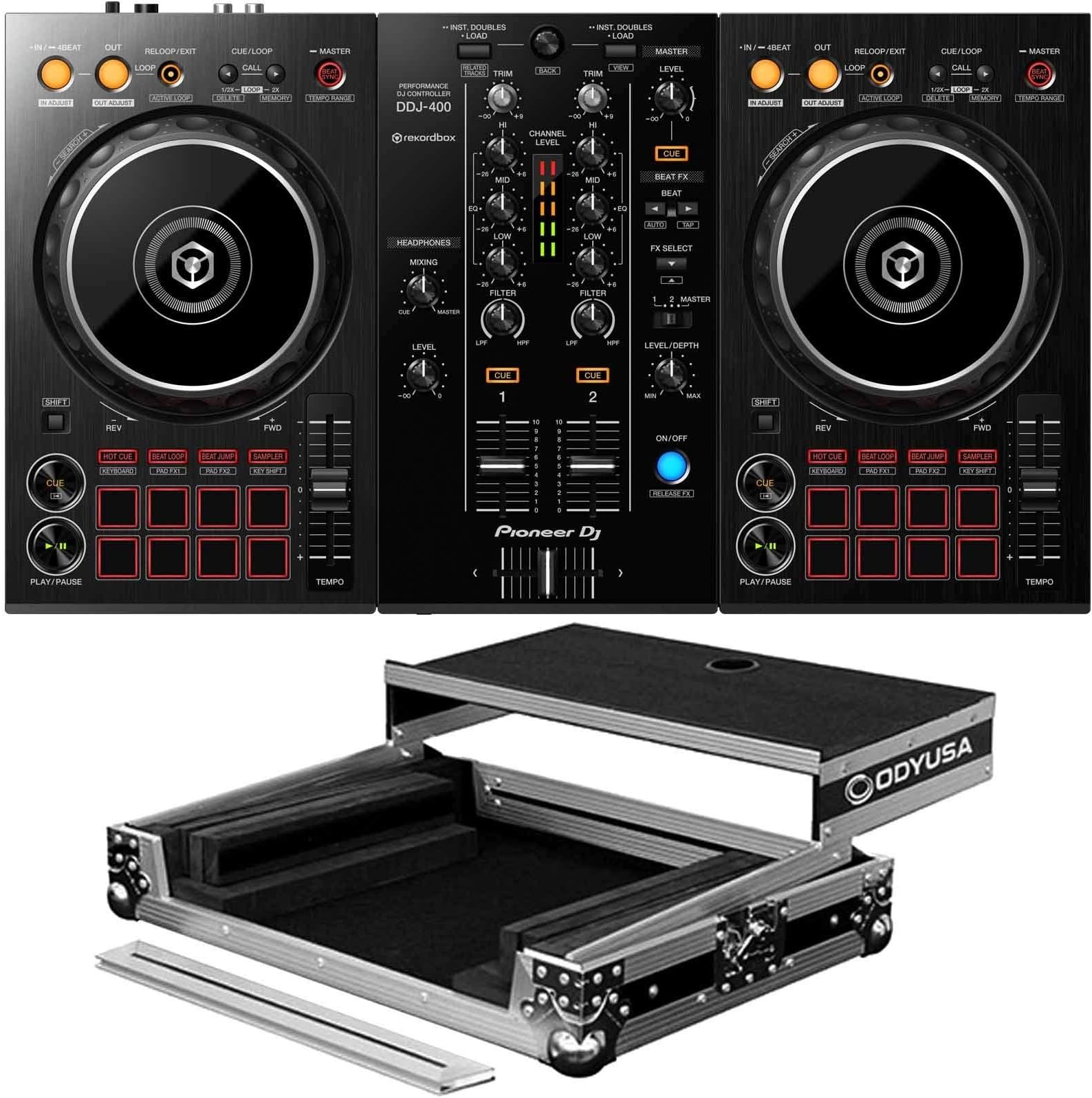 Pioneer DDJ-400 2-Channel Rekordbox DJ Controller Built In Mixer & Software+Case