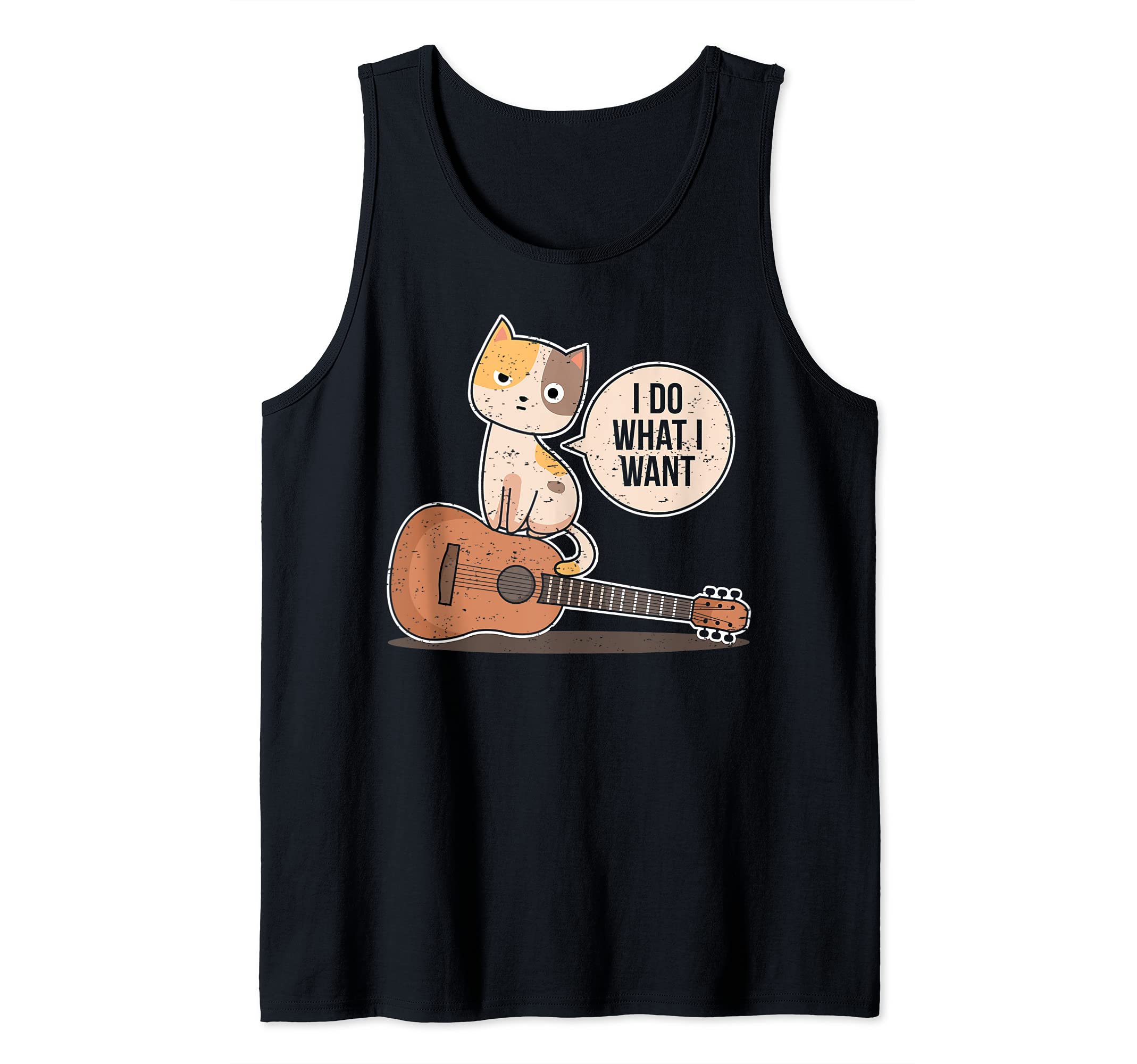 Funny Guitar Player Saying Guitarist Cute Cat What I Want Tank Top