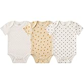 MEYSAHO Baby Girl's Clothes Newborn 3 Pack Set Short Sleeves Cotton Bodysuits Toddler Infant Baby Gift Sets