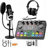 Podcast Equipment Bundle,XLR/USB Dynamic Mic,Streaming Mixer,Recording, RS2 | RGB audio mixer with dual‑mode microphone, ideal for podcast, vocal‑recording and PC live‑streaming, gaming equipment setup