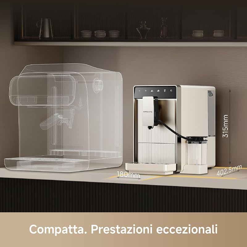 Ecceluxe Slim Macchina da Caffè Espresso Completamente Automatica