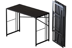 Lutown-Teen Folding Desk 40 inch Writing Gaming Computer Camping Desk, No Assembly Required Home Office Table, Black
