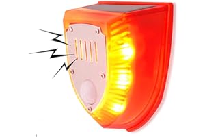 Comboss Solar Outdoor Motion Sensor Alarm, Barking Dog Motion Sensor, Barking Dog & Gunshot Sound 129bd Super Loud Noise Strobe Light with USB Charge Cable 3 Work Modes for Farm, Villa Yard
