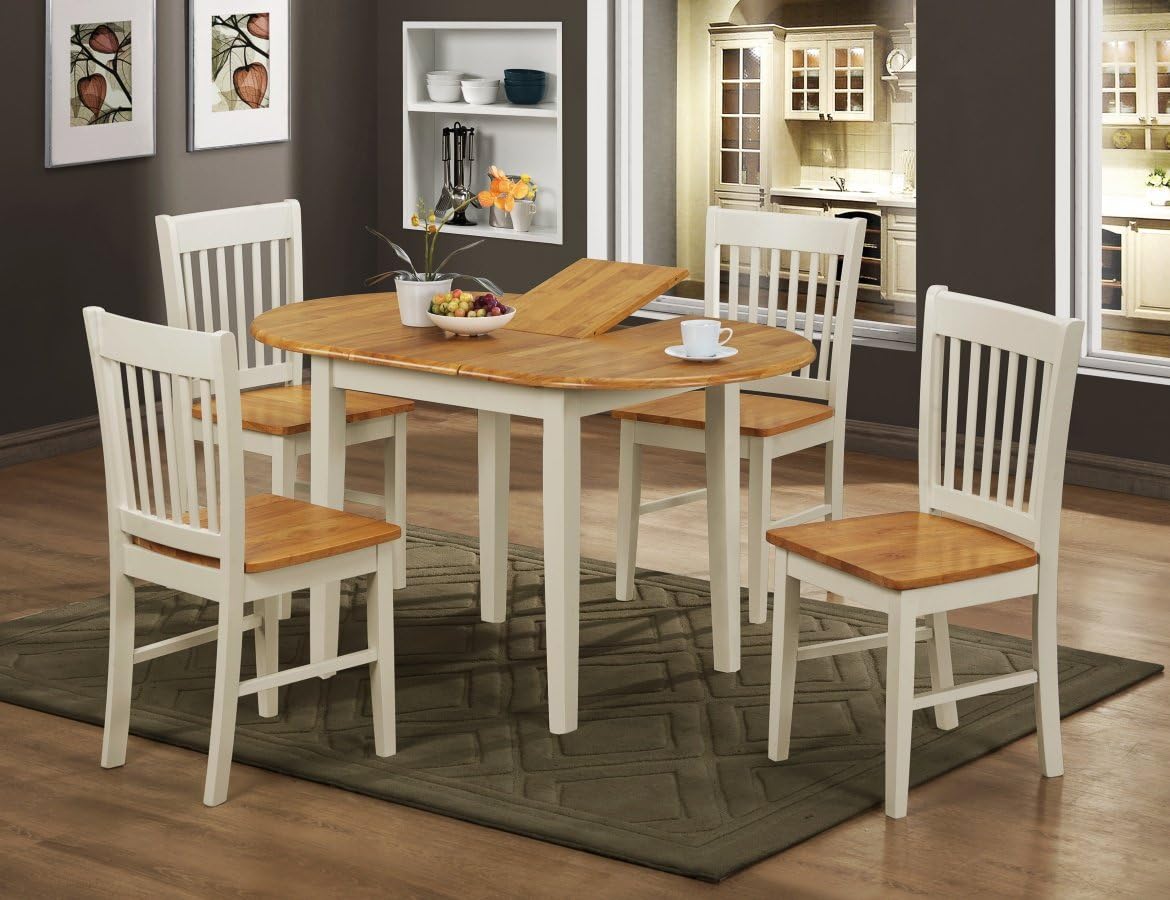 Stacey White Extending Dining Set With 4 Chairs Natural White