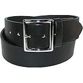 Boston Leather Men's Leather Garrison Belt with Hidden Elastic Stretch, 40, Black